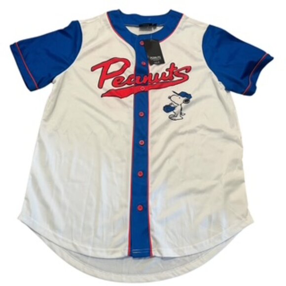 NEW Snoopy Baseball Jersey Women’s Size Large Peanuts Button Up NWT - Picture 3 of 10
